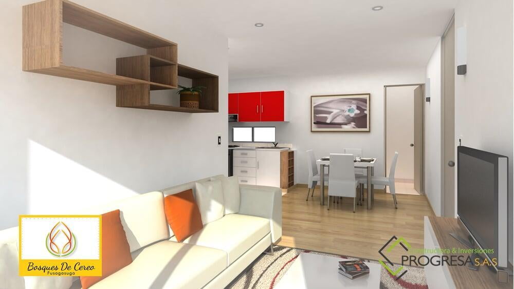 Sala Comedor- Cocina Tipo Americano Sin Barra